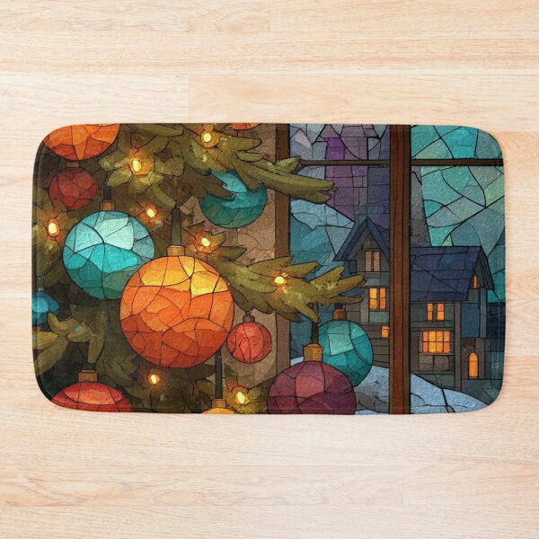 Item preview, Stained Glass Christmas Tree Ornaments Evening Mosaic Pattern designed and sold by GrinGalore.