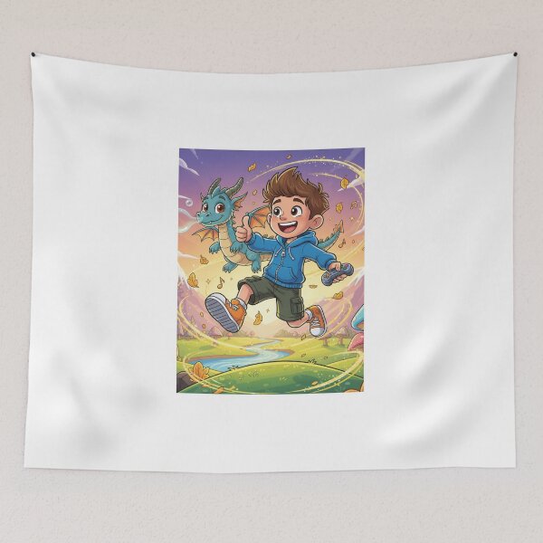 Item preview, Happy Gamer Boy & Cute Dragon Adventure | Fantasy World Cartoon designed and sold by Raju2018.