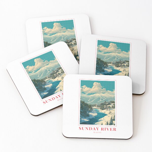 Item preview, Sunday River Maine Winter Mountain Illustration designed and sold by MapMyMiles.