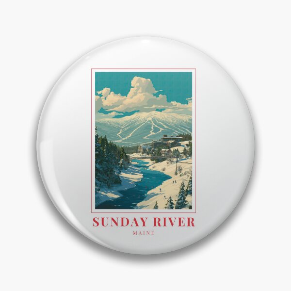 Item preview, Sunday River Maine Winter Mountain Illustration designed and sold by MapMyMiles.