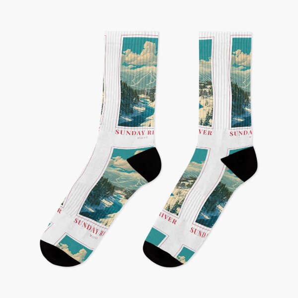 Item preview, Sunday River Maine Winter Mountain Illustration designed and sold by MapMyMiles.