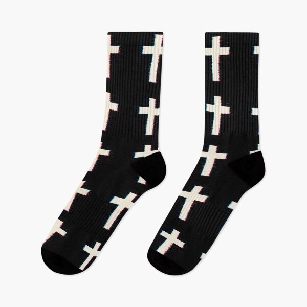 Item preview, Glitch Cross Christian Sticker – Digital Faith Aesthetic Grid Design designed and sold by astersgraphics.