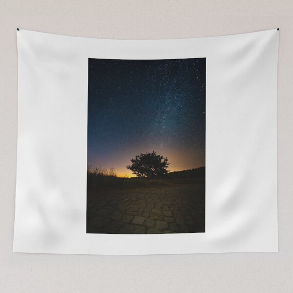 Item preview, Night Sky Silhouette Tree Photographic Print designed and sold by Mother-Nature65.