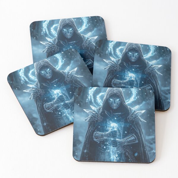 Item preview, Frozen Arc Sorcerer — Blue Ice Fantasy Warrior designed and sold by AMPrintsArt.
