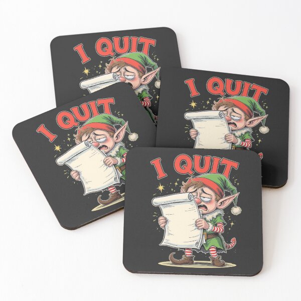 Item preview, Overworked Elf – “I Quit” | Funny Stressed Christmas Elf Design designed and sold by ColorSplash123.