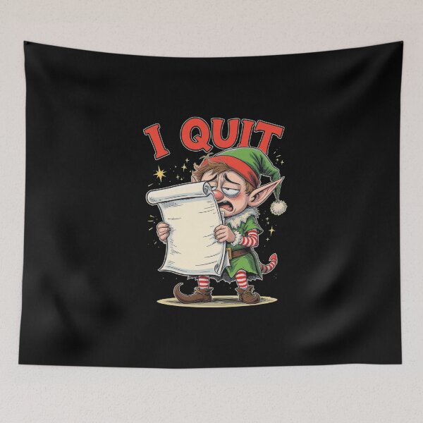 Item preview, Overworked Elf – “I Quit” | Funny Stressed Christmas Elf Design designed and sold by ColorSplash123.
