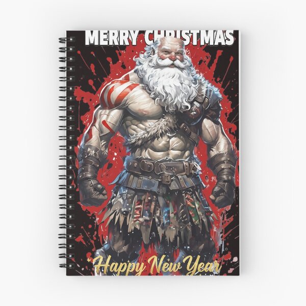 Item preview, Hyper-Muscular Warrior Santa with Splatter designed and sold by newvisionart191.