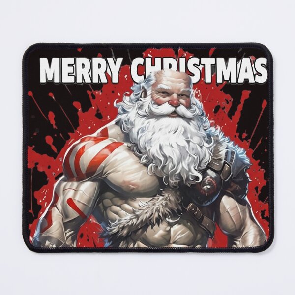 Item preview, Hyper-Muscular Warrior Santa with Splatter designed and sold by newvisionart191.