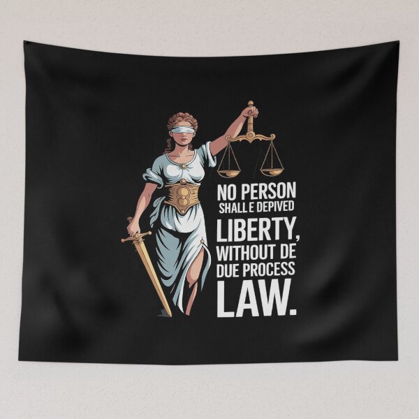 Item preview, No Person Shall Be Deprived Life Liberty Law Justice Fans designed and sold by SnackPAC.