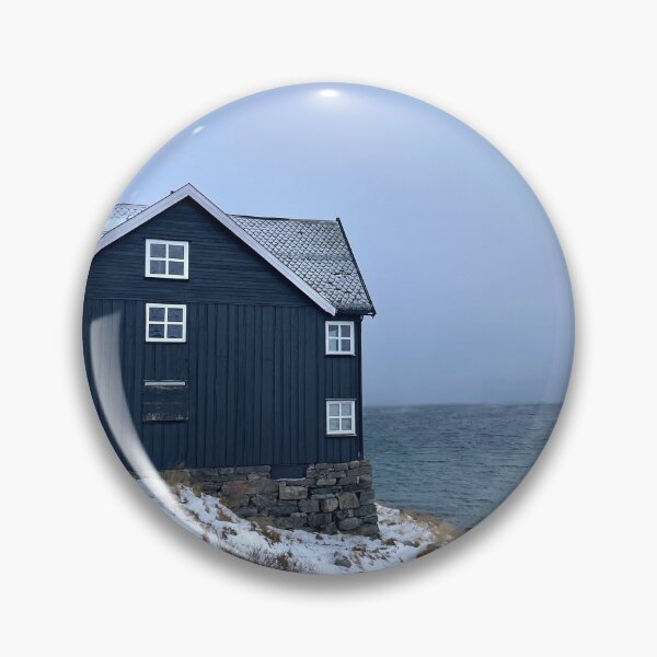 Item preview, Hotel next to Djupvatnet lake Norway snowy landscape  designed and sold by ashandbubu.