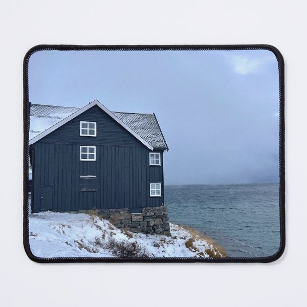 Item preview, Hotel next to Djupvatnet lake Norway snowy landscape designed and sold by ashandbubu.