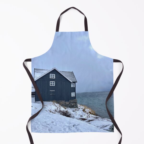 Item preview, Hotel next to Djupvatnet lake Norway snowy landscape designed and sold by ashandbubu.