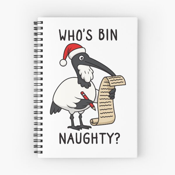 Item preview, Christmas Bin Chicken - Australian Bin Chicken Christmas themed ibis with quote "Who's bin naughty?" featuring an Aussie ibis bird designed and sold by messy-nessie.
