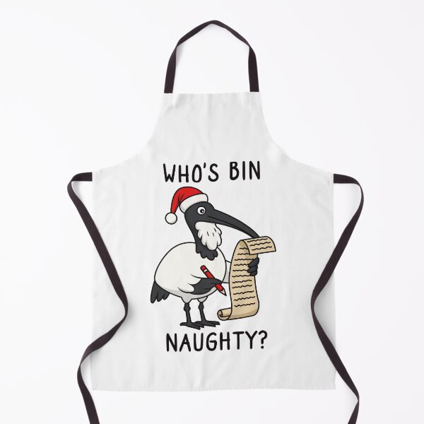 Item preview, Christmas Bin Chicken - Australian Bin Chicken Christmas themed ibis with quote "Who's bin naughty?" featuring an Aussie ibis bird designed and sold by messy-nessie.