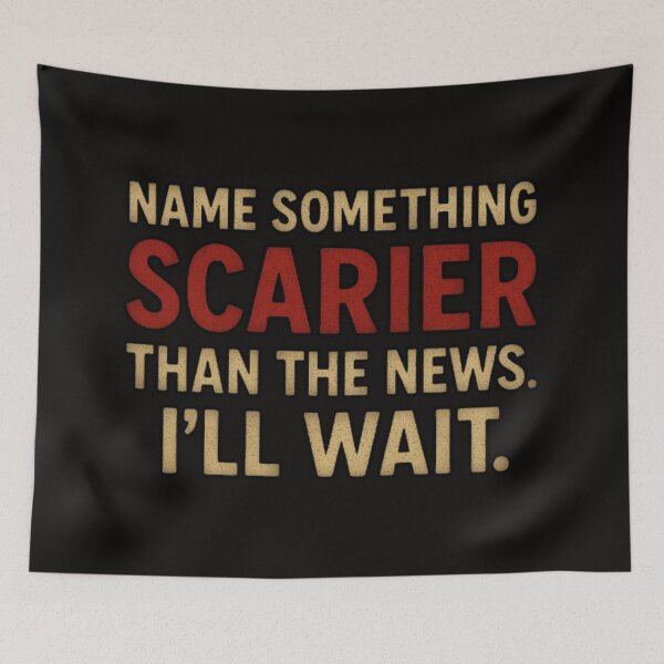Item preview, Name Something Scarier Than The News... I'll Wait. designed and sold by Megaera8.