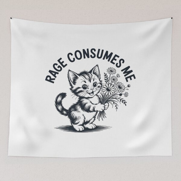 Item preview, Rage Consumes Me Cat Kitten Flower designed and sold by Elenasriveras.