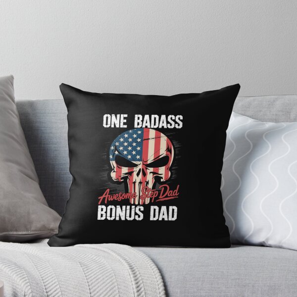 Item preview, One Badass Bonus Step Dad Skull American Flag Fathers Day designed and sold by johnertullio.