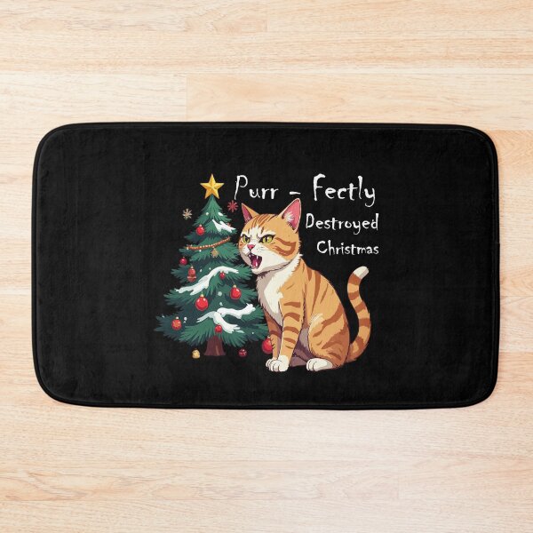Item preview, Purr-fectly Destroyed Christmas Kitten Funny Gift designed and sold by SylwiaPrint.