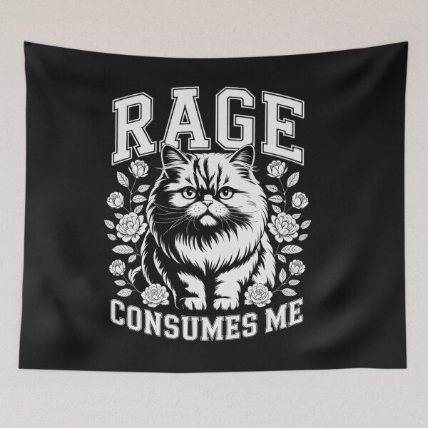 Item preview, Rage Is Consuming Me Silly Staring Cat for Tees  Women Men designed and sold by Clairenity Studio.