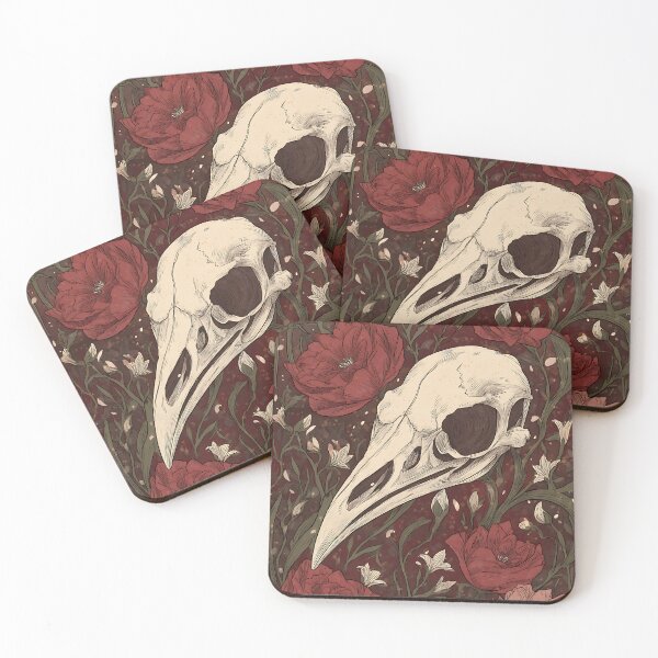 Item preview, Dark Bird Skull Floral Nature designed and sold by bapupa.