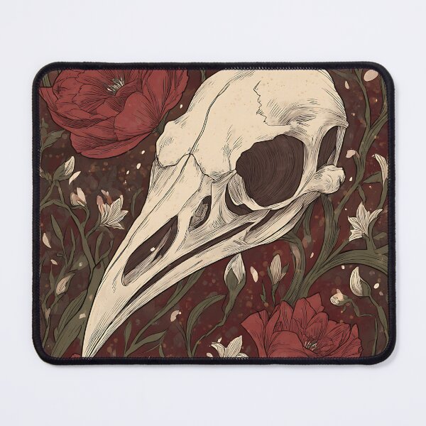 Item preview, Dark Bird Skull Floral Nature designed and sold by bapupa.