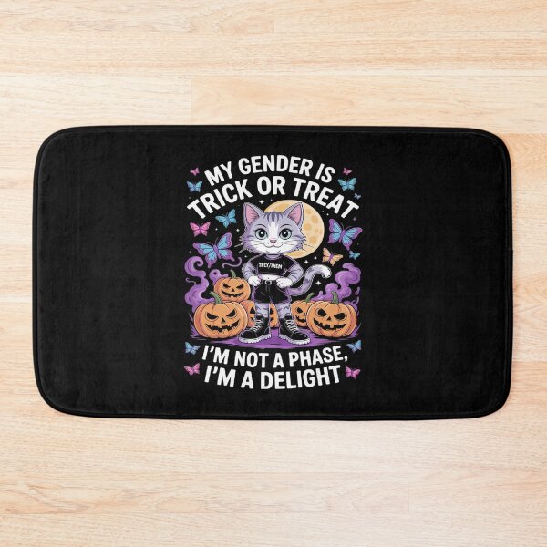 Item preview, Non-Binary Halloween Gray Cat Pronouns Not a Phase They Them designed and sold by SnackPAC.