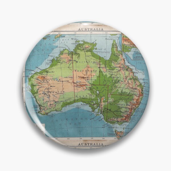 Item preview, Colorful Vintage Antique Australian Map designed and sold by WanderingLife.