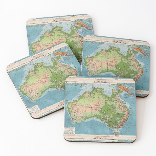 Item preview, Colorful Vintage Antique Australian Map designed and sold by WanderingLife.