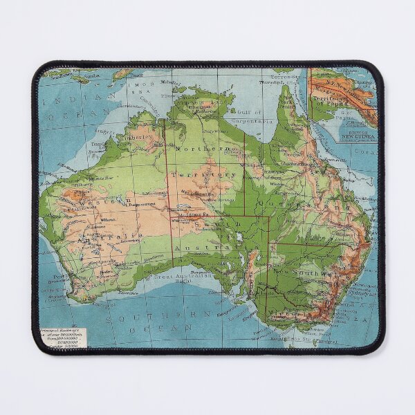 Item preview, Colorful Vintage Antique Australian Map designed and sold by WanderingLife.