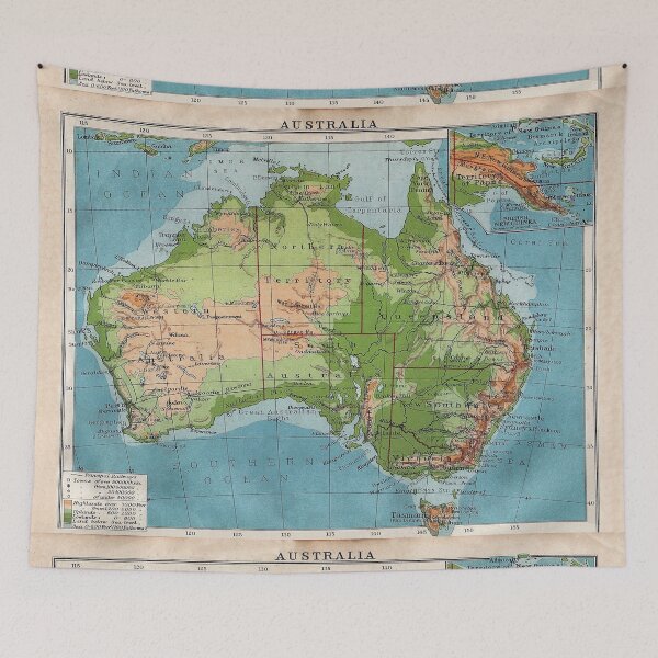 Item preview, Colorful Vintage Antique Australian Map designed and sold by WanderingLife.
