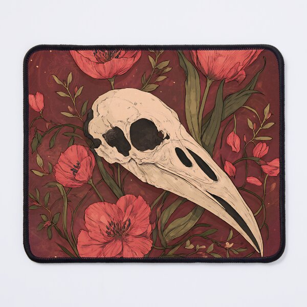 Item preview, Gothic Bird Skull Floral Flower designed and sold by bapupa.
