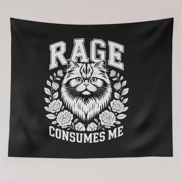 Item preview, Rage Is Consuming Me Silly Staring Cat for Tees  Women Men designed and sold by Clairenity Studio.