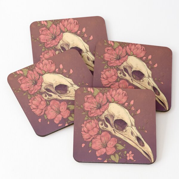 Item preview, Botanical Bird Skull Floral Art designed and sold by bapupa.