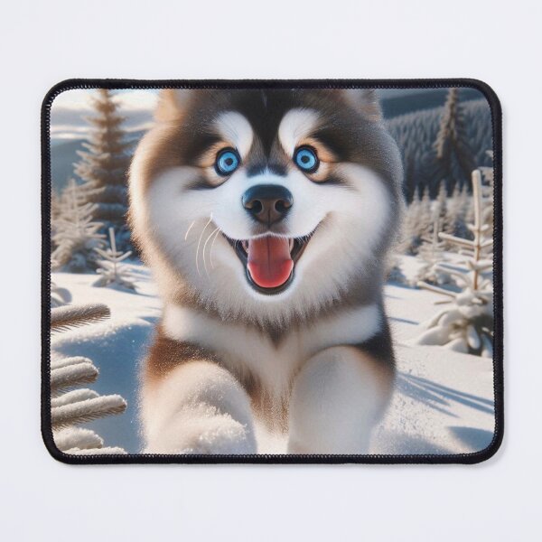 Item preview, Playful Alaskan Klee Kai Puppy in Snowy Landscape designed and sold by Wags & Tails.