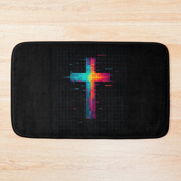 Item preview, Pixel Mosaic Cross – Colorful Digital Christian Art Sticker designed and sold by astersgraphics.