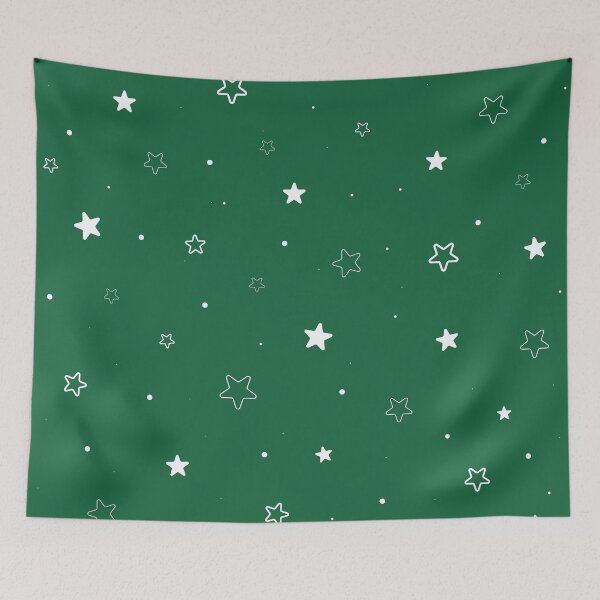 Item preview, Stars Pattern - Green Background Christmas designed and sold by Crealice.