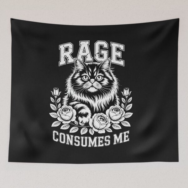 Item preview, Rage Is Consuming Me Silly Staring Cat for Tees  Women Men designed and sold by Clairenity Studio.