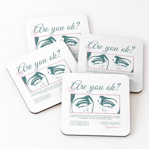 Item preview, Are You OK? Crying Eyes Retro Mental Health Art designed and sold by QuietBloom80.