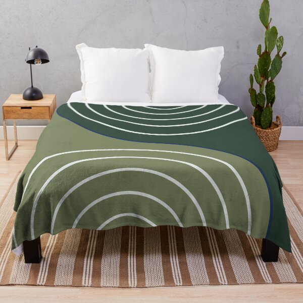 Item preview, Midcentury Modern Rainbow Lines Pattern 1.2 in Sage Pine Green designed and sold by nineFlorals.