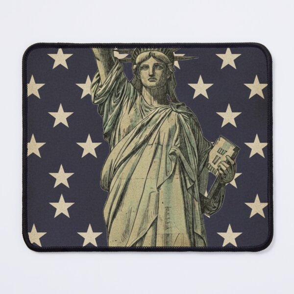 Item preview, Statue of Liberty, American flag, patriotism, vintage poster designed and sold by Klamat1984.