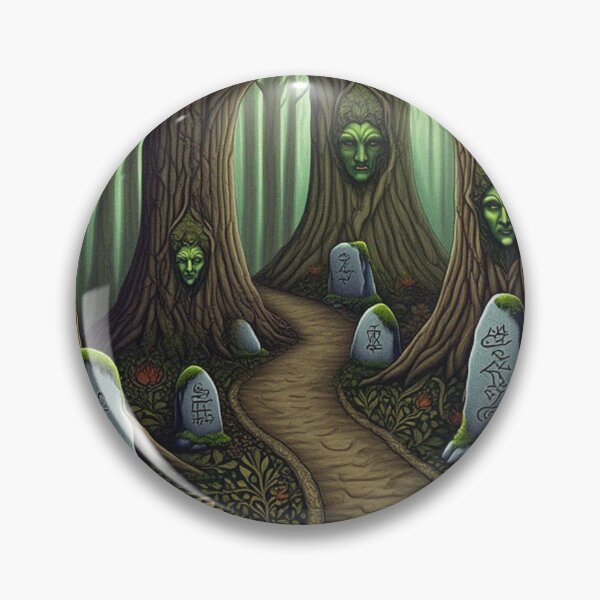 Item preview, Faces in the trees Beautiful nature druidic green man forest atmospheric fresco after William Morris art designed and sold by Vintage Designs +.