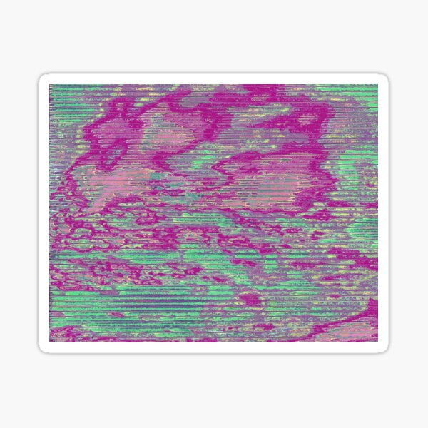 Teal and Pink Sky Glitch Art Sticker
