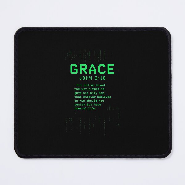 Item preview, Grace John 3:16 Matrix Bible Verse – Christian Tech Aesthetic Design designed and sold by astersgraphics.