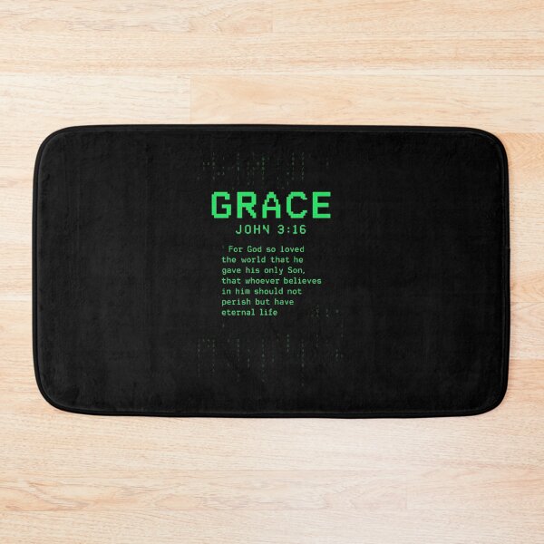 Item preview, Grace John 3:16 Matrix Bible Verse – Christian Tech Aesthetic Design designed and sold by astersgraphics.