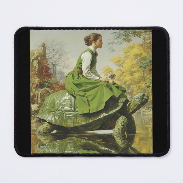 Item preview, Woman Riding a Gentle Giant Turtle designed and sold by lautir.