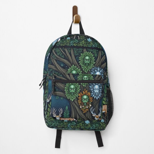 Item preview, Chimera at night Beautiful nature druidic green man forest atmospheric fresco after William Morris art designed and sold by Vintage Designs +.