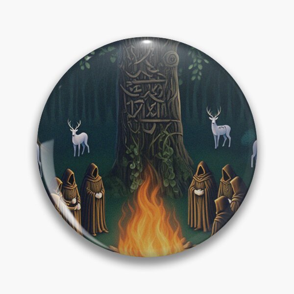 Item preview, Magical white deer at he summoning of the druids Beautiful nature druidic green man forest atmospheric fresco after William Morris art designed and sold by Vintage Designs +.