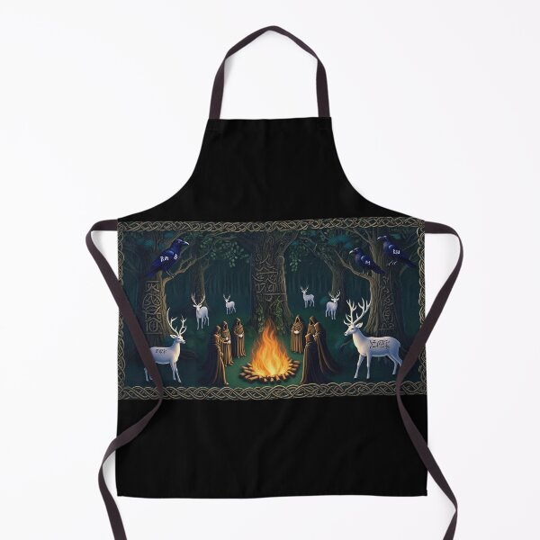 Item preview, Magical white deer at he summoning of the druids Beautiful nature druidic green man forest atmospheric fresco after William Morris art designed and sold by Vintage Designs +.