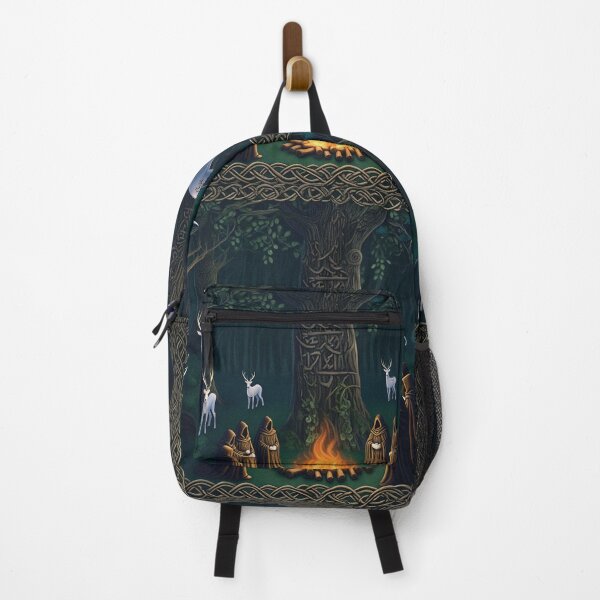 Item preview, Magical white deer at he summoning of the druids Beautiful nature druidic green man forest atmospheric fresco after William Morris art designed and sold by Vintage Designs +.