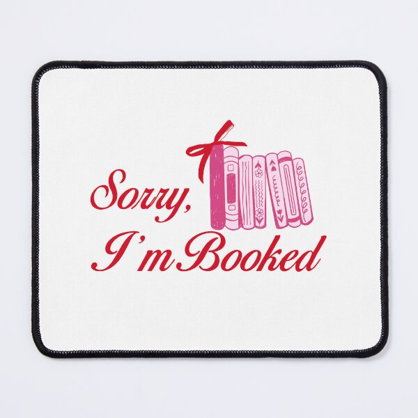 Item preview, Sorry I’m Booked. Pink and Red Books. Book Lover. designed and sold by CoCoArt-Ua.